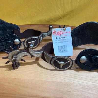 Colorado Saddlery Co. Western spurs with longhorn overlay
