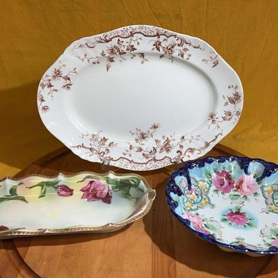 Set of three Antique serving dishes