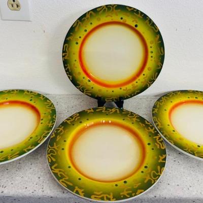 (4) Brook Trout North Creek Cabin Co. 10.75" Dinner Plates