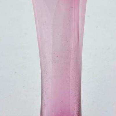 1993 Signed 9.5" Ruffled Art Glass Vase