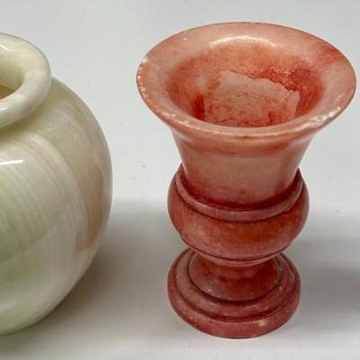 (3) Small Carved Stone Vases - 1 Pakistan