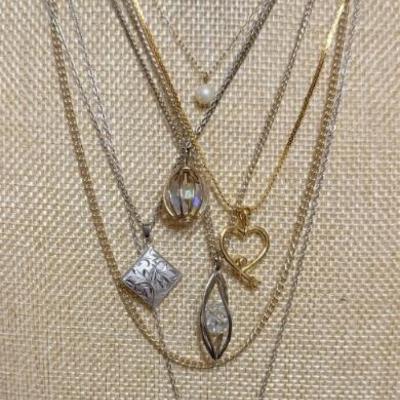 Vintage Gold Tone And Silver-tone Necklaces Molded Cameo - Germany - Locket - Heart