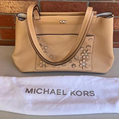 Michael Kors Meredith Medium Leather Butternut Tote Bag
