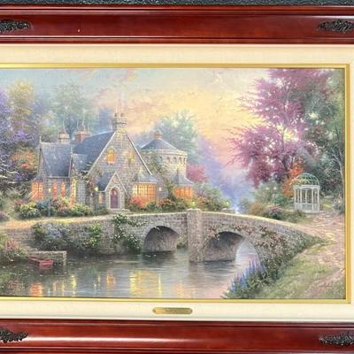 Thomas Kincade Limited Edition Lamplight Manor 2156 Of 4950 With COA Custom Framed