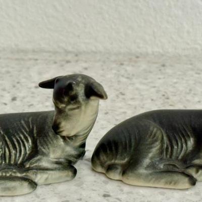 Pair Of Arabia Porcelain Lambs
