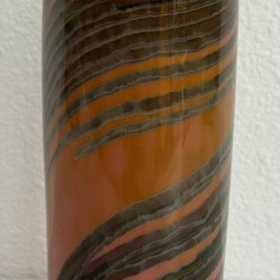 Modern Hand Blown Art Glass Swirl Vase
