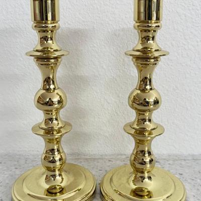 Pair Of Baldwin Brass Candle Holders