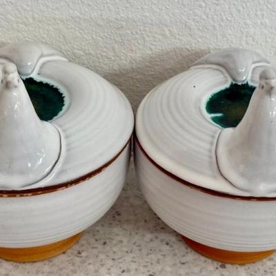 Pair Of Taste Seller By Sigma Rooster Lidded Dishes (as Is)
