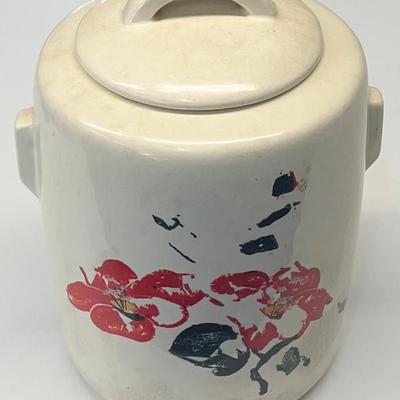 Vintage McCoy Lidded Floral Cookie Jar (As Is)