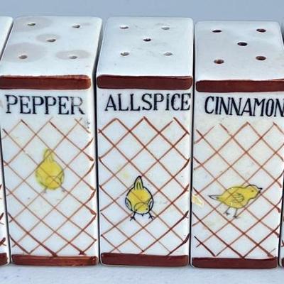 5 Piece Vintage Porcelain Japan Spice Set