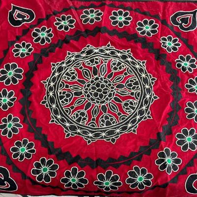 Vintage Suzani Uzbek Embroidered Table Cloth