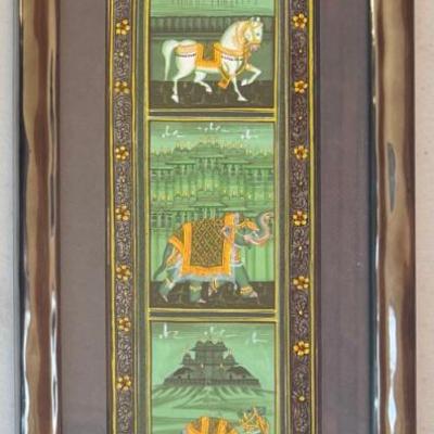 Small Silk Painted Cloth In Plastic Frame