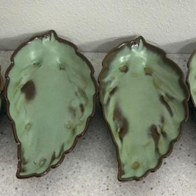 (4) Frankoma 12" Plainsman Leaf Shape Dishes