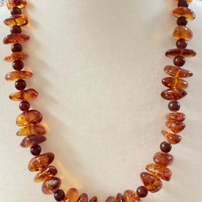 Vintage Baltic Amber Bead 22" Necklace