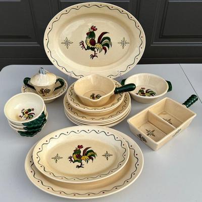 Partial Set Of Metlox Made In California Poppy Trail Dishware - Serving Trays, Bowls, Divided Dish, And Plates