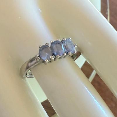 Sterling Silver & Purple Stone Ring Size 10 - Weight 3.04 Grams