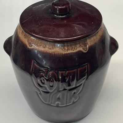 Vintage McCoy 7024 Brown Glaze Lidded Cookie Jar