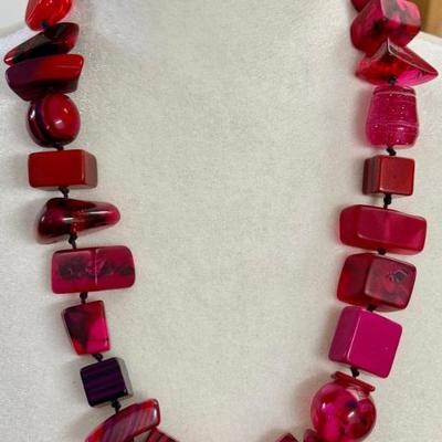 Sobral Signed Massive Chunk Pink And Black Necklace