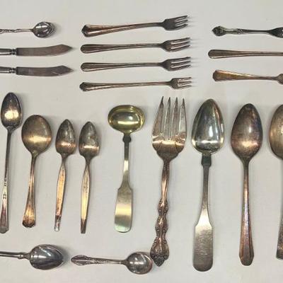 Assorted Vintage Silver Plate Serving Pieces, Forks, Spoons, & Knives - Reed & Barton, Oneida, G.s & Co