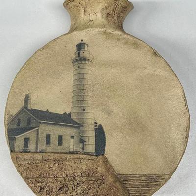 P.A.S.T. Tm Signed RMS Pottery Lighthouse Vase