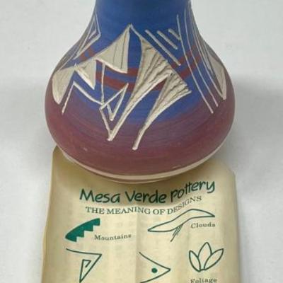 5" Signed Mesa Verde Native American Pottery Vase