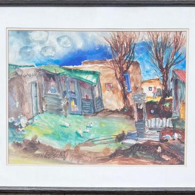 Tom Noble 1980 Custom Framed Watercolor Print With Glass Front
