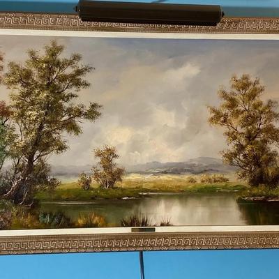 Vintage Landscape Painting By Wilhelmina Eder