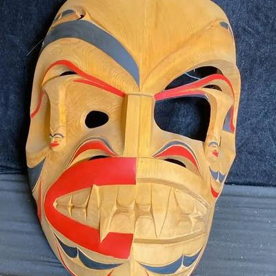 Native American Art - Hand Carved Wooden Mask 