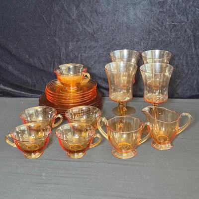 Vintage Amber Colored Glass