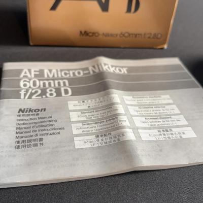 Nikkor AF- Micro 60 Mm lens