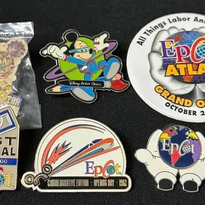 Disney Pins And Button- Epcot And Artist Choice 