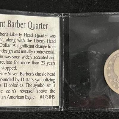 1899 Barber Silver Quarter 