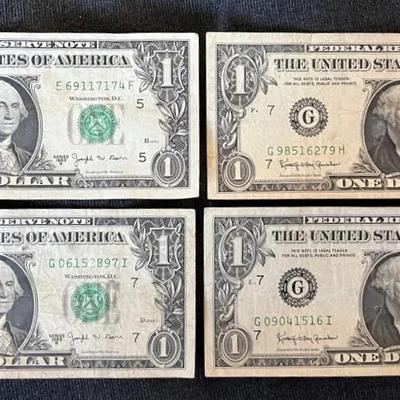 #2 Set Of 4 Series 1963B Barr $1 Bills