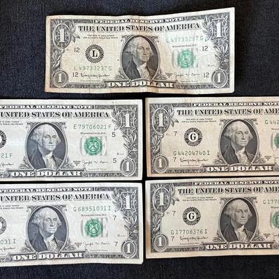 #2 Set Of 5 Series 1963B Barr $1 Bills