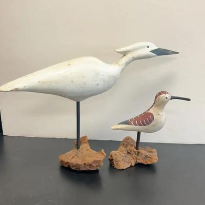 Signed Bob Booth Carved Shorebirds