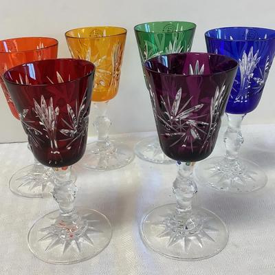 Bohemia Crystal Colored Cordial Glasses (6)