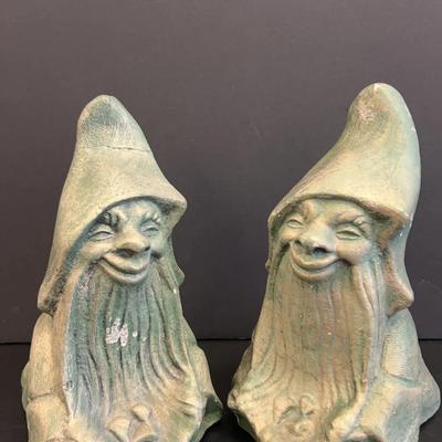 Vintage 1994 Henri Studio Cast Stone Gnome Door Stoppers