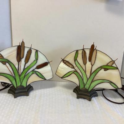 Pair Of Stained Glass Lamps 