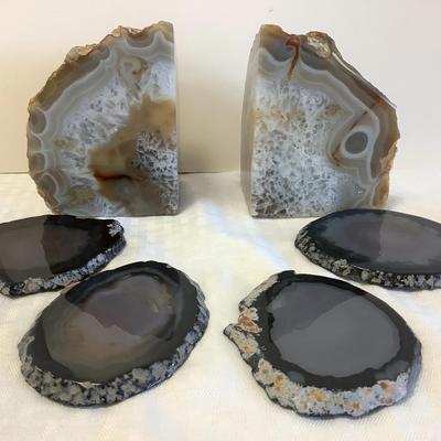 Geod Bookends & (4) Coasters