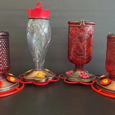 Collection Of 4 Hummingbird Feeders