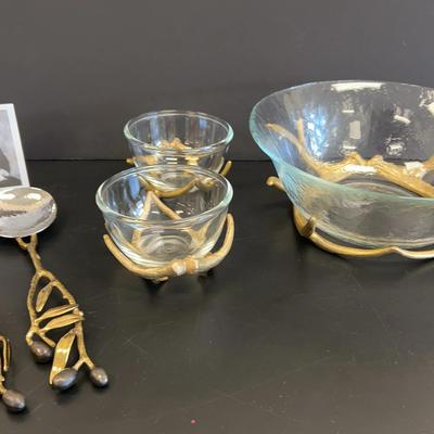 Olive Branch Gold Serving Set