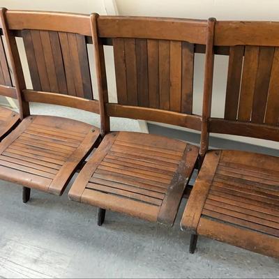 Wooden Folding 4 Seat Bench
