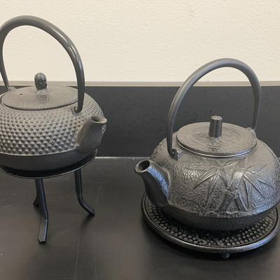 Pair Of Cast Iron Teapots