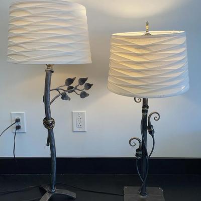 Pair Of D. Boone Metal Art Lamps