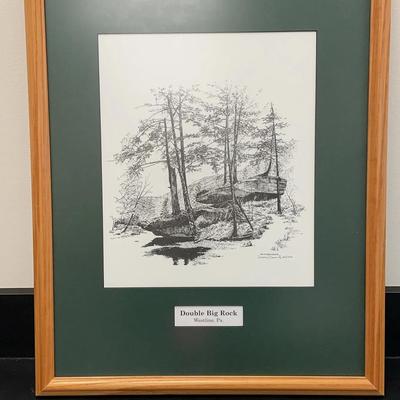 Signed & Numbered Framed Print "Double Big Rock Westline, Pa." By Denise Drummond