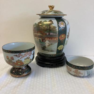 Trio Of Asian Peacock Themed Collectibles 