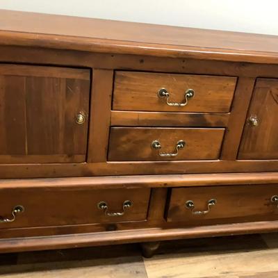 Two-Piece Solid Wood Cabinet with Drawers & Doors