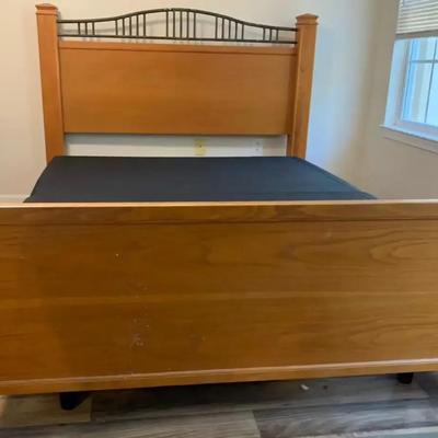 Electric Adjustable Box Spring with Remote, Wood & Metal Bed Frame