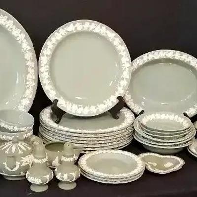 Wedgwood “Embroidery” China Collection with Plates, Bowls, Cups & Serving Pieces