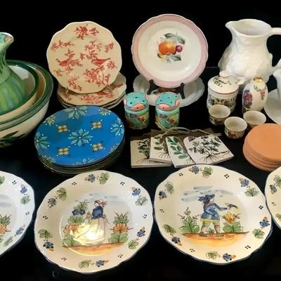 Ceramic Plates, Pitchers, Bowls, Saucers & Decorative Kitchenware Collection